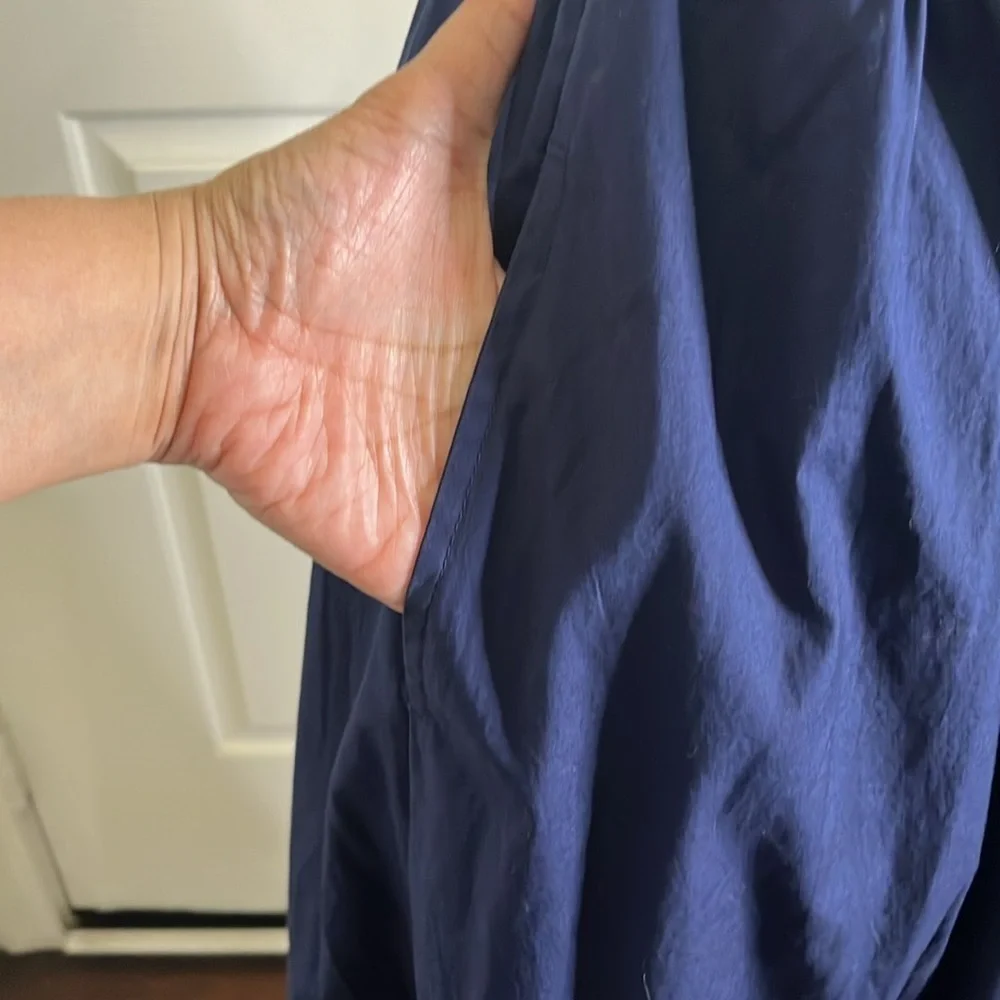 Vineyard Vines Women's Poplin Rib Mix Midi Dress size S Navy Preppy Country Club - Picture 11 of 15